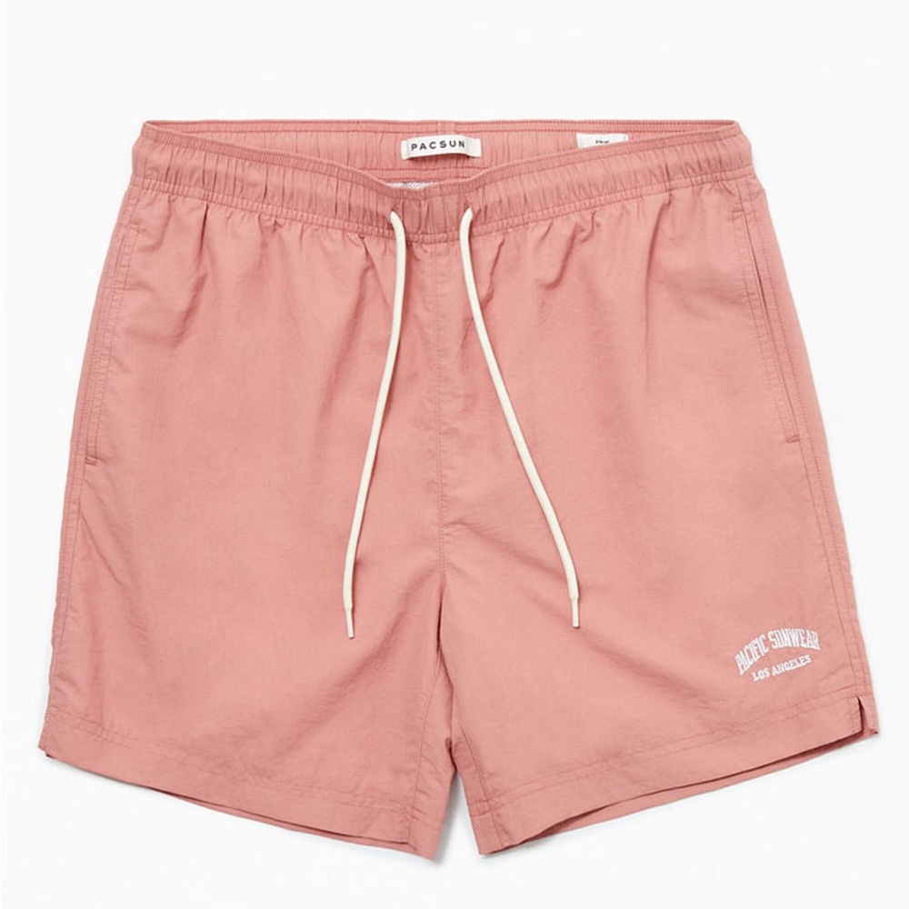 Pacsun Rose Nylon Collegiate 6.5" Swim Trunks